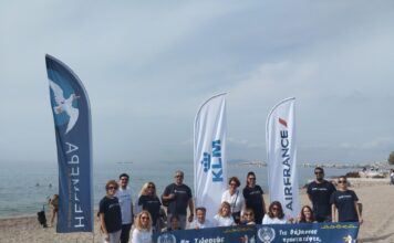 Air France και KLM υποστηρίζουν τον εθελοντικό καθαρισμό της παραλίας του Φλοίσβου