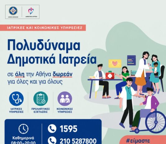 Δήμος Αθηναίων: Ενιαίος αριθμός για ραντεβού στα Δημοτικά Ιατρεία